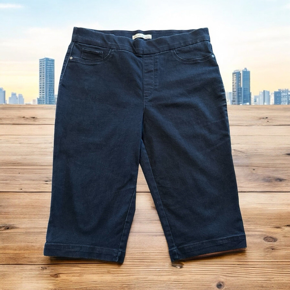 Gloria Vanderbilt Khaki Unltd Capri Pants Women's 14 Blue Stretch Karoline Egypt - Picture 12 of 12